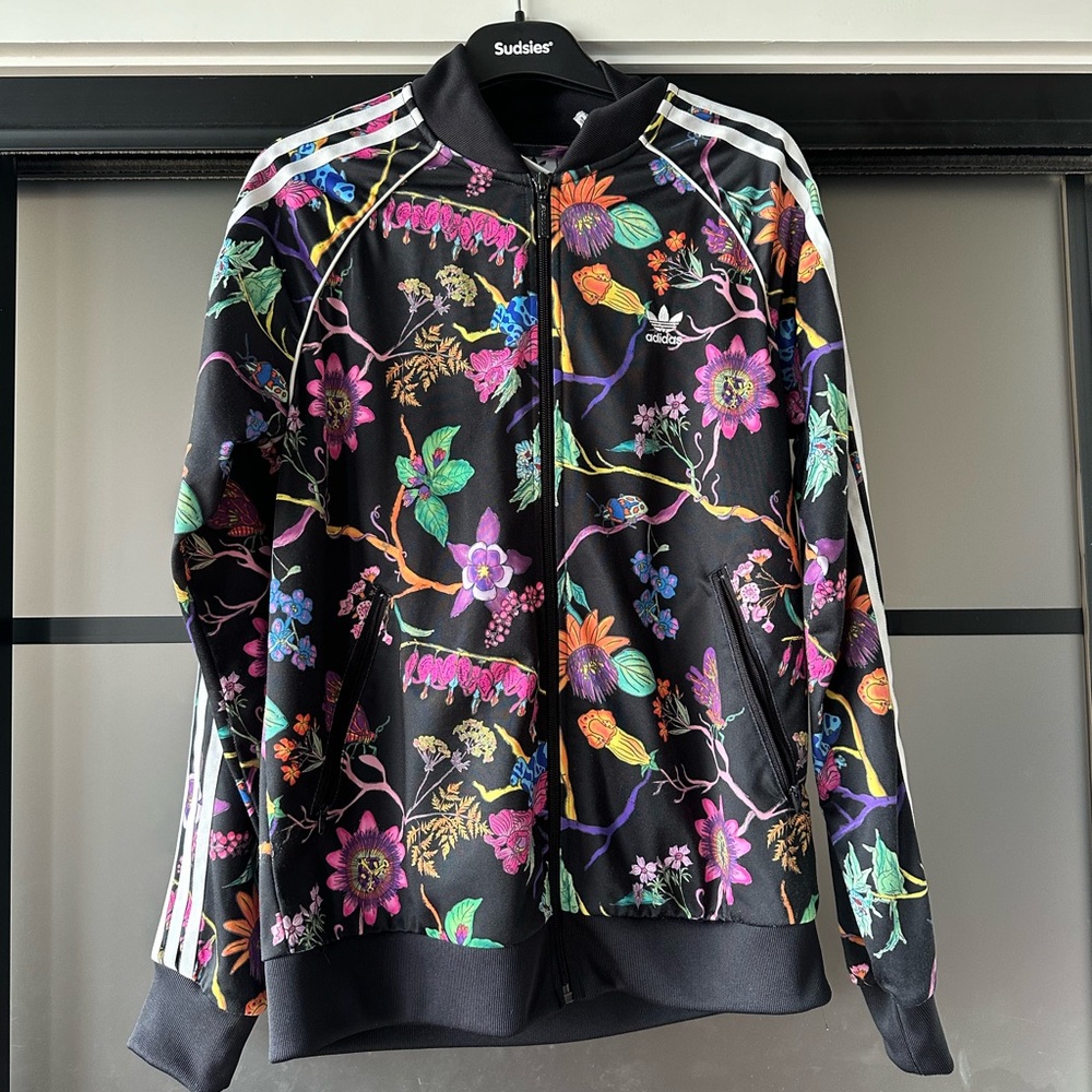 Adidas, track jacket, beautiful floral print